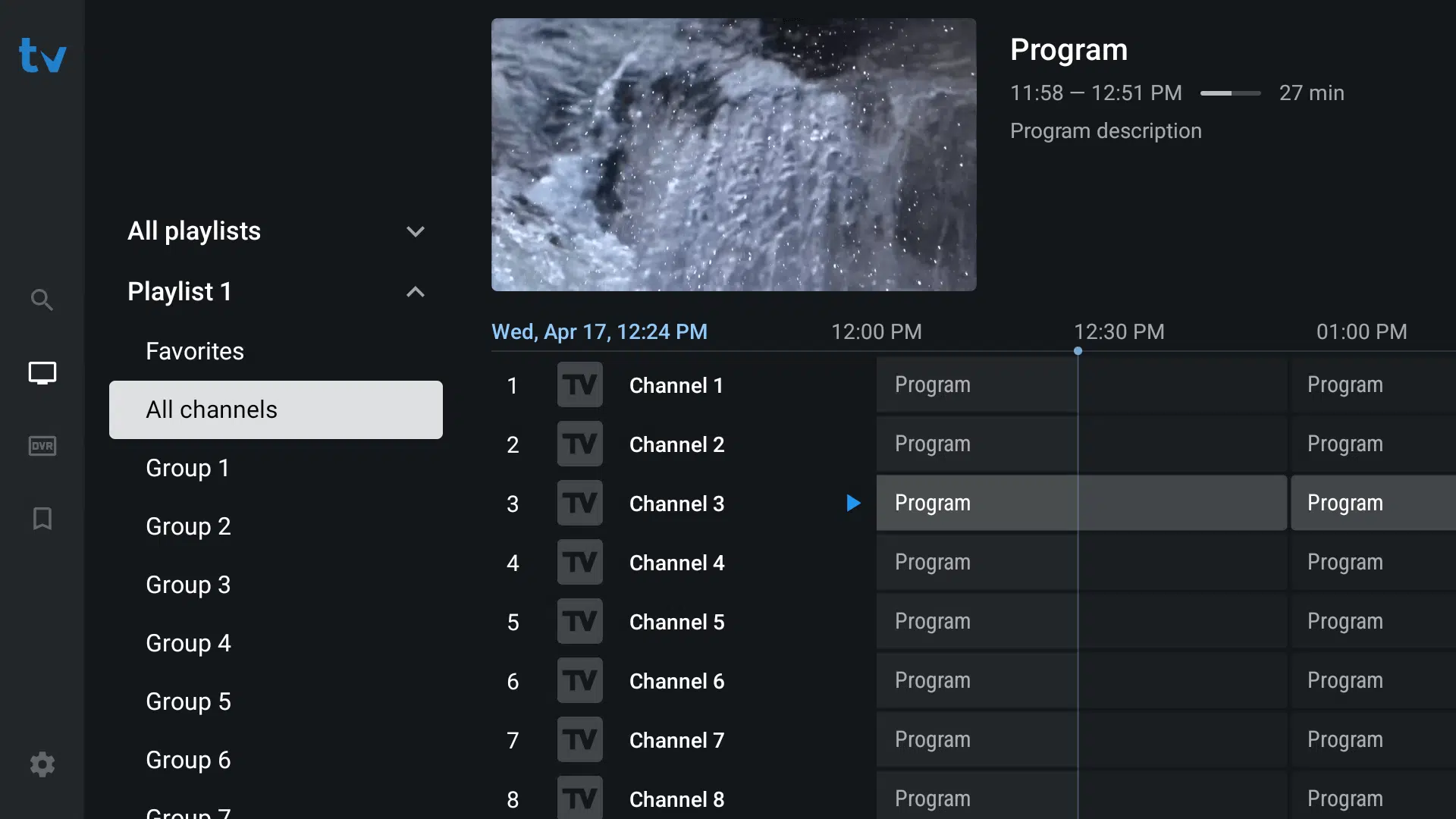 TiviMate IPTV Interface